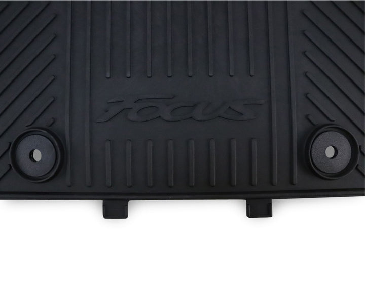 FOCUS RUBBER FLOOR MATS FRONT, BLACK WITH LOGO, 2011 - 2020