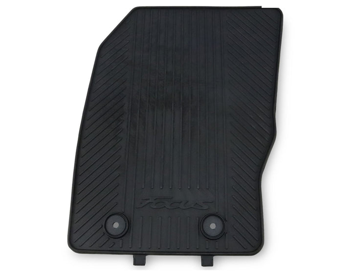 FOCUS RUBBER FLOOR MATS FRONT, BLACK WITH LOGO, 2011 - 2020