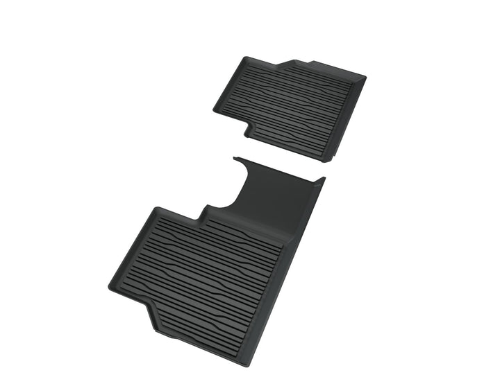 ALL-ELECTRIC EXPLORER & ALL-ELECTRIC FORD CAPRI RUBBER FLOOR MATS REAR, BLACK, TRAY STYLE WITH RAISED EDGES