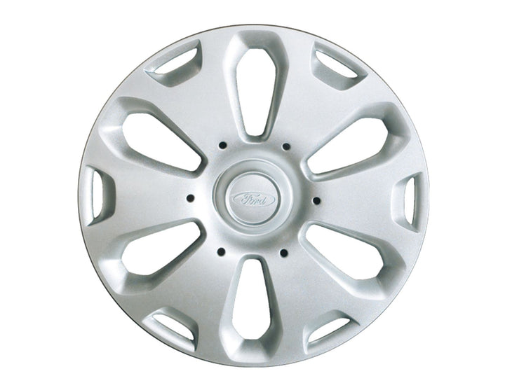 FIESTA & KA SET OF 4 WHEEL COVER TRIMS, SILVER, FITS 14