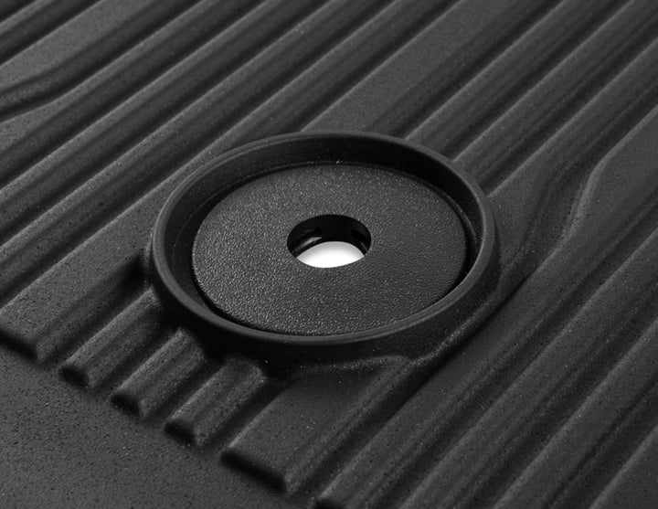 FIESTA AND PUMA RUBBER FLOOR MATS TRAY STYLE WITH RAISED EDGES, FRONT, BLACK, WITHOUT LOGO, 2017 ONWARD