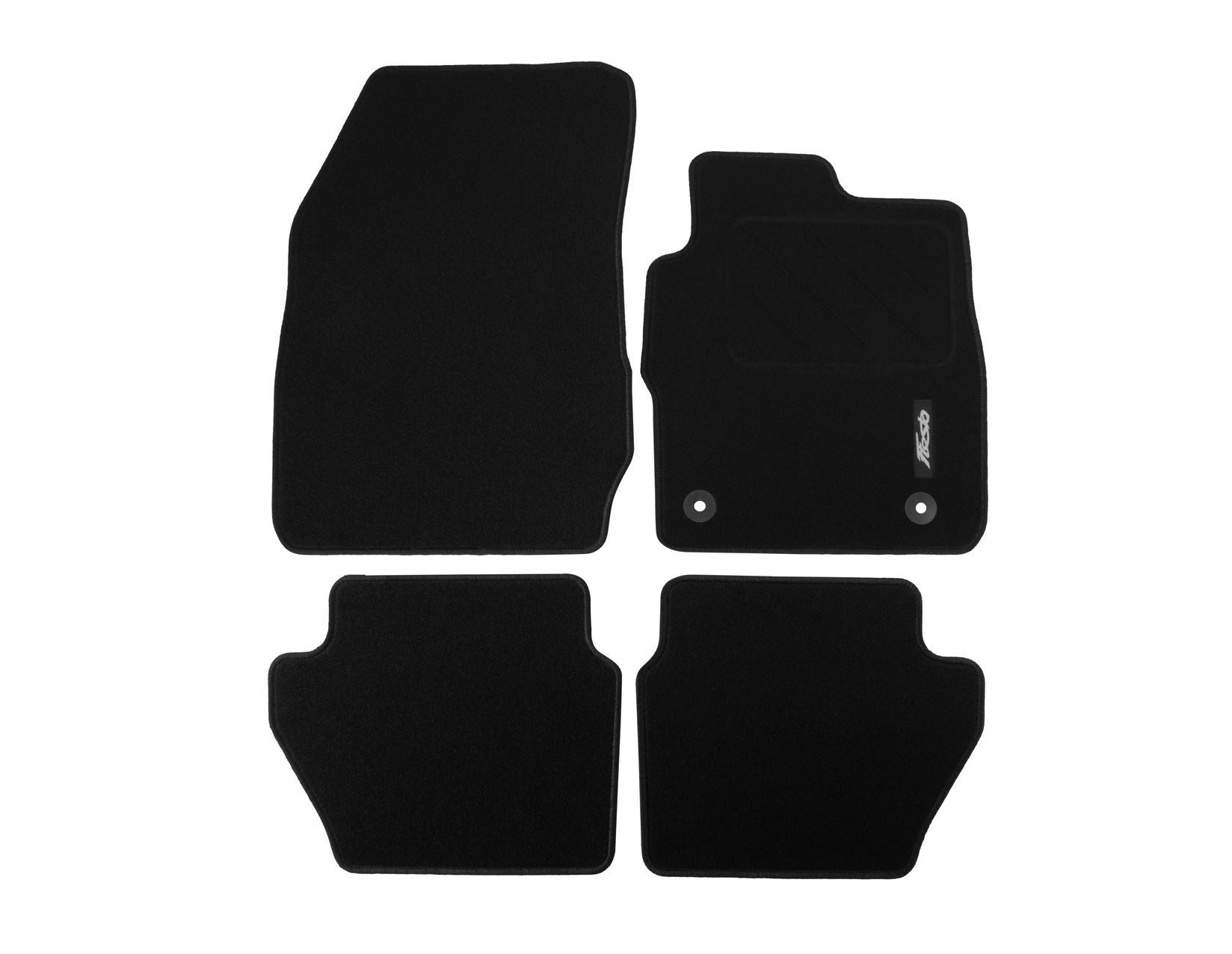 FIESTA CARPET FLOOR MATS FRONT AND REAR, BLACK WITH LOGO, 2011 - 2019 ...