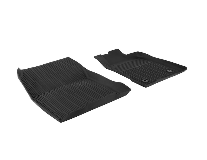 FIESTA AND PUMA RUBBER FLOOR MATS TRAY STYLE WITH RAISED EDGES, FRONT, BLACK, WITHOUT LOGO, 2017 ONWARD