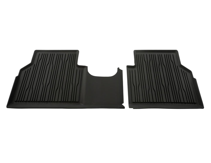 ALL-ELECTRIC EXPLORER & ALL-ELECTRIC FORD CAPRI RUBBER FLOOR MATS REAR, BLACK, TRAY STYLE WITH RAISED EDGES