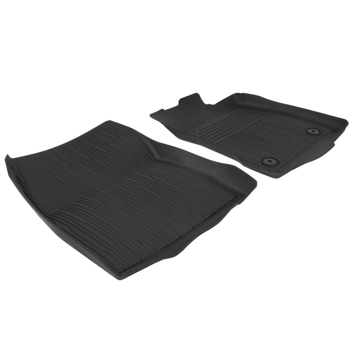 FIESTA AND PUMA RUBBER FLOOR MATS TRAY STYLE WITH RAISED EDGES, FRONT, BLACK, WITHOUT LOGO, 2017 ONWARD