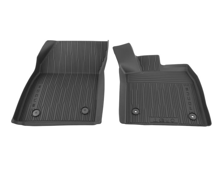 FOCUS FRONT RUBBER FLOOR MATS TRAY STYLE WITH RAISED EDGES, BLACK, AUTOMATIC TRANSMISSION ONLY, 2018 - ONWARD