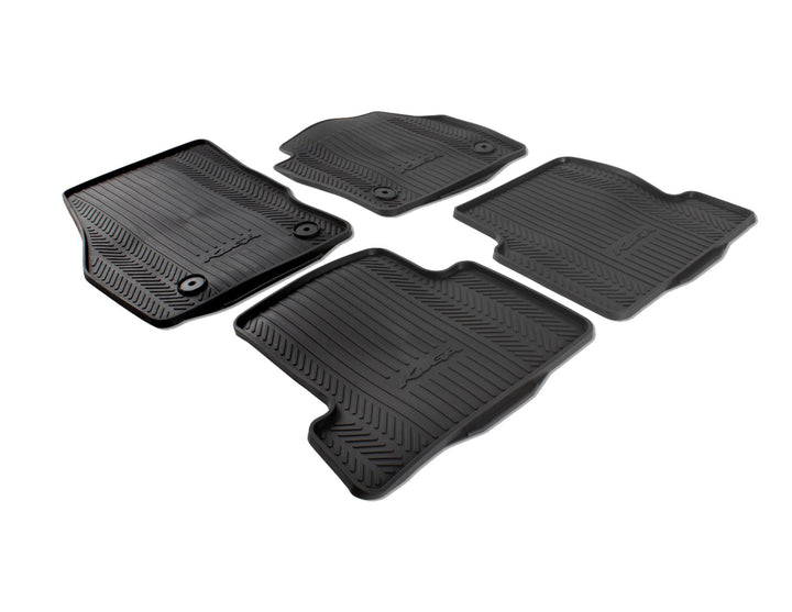 KUGA RUBBER FLOOR MATS FRONT AND REAR, BLACK WITH KUGA LOGO, 2012 - 2019