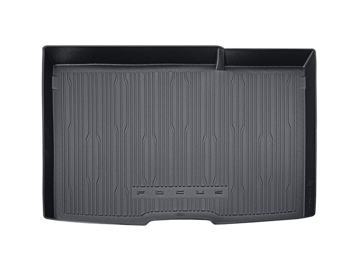 FOCUS 5 DOORS HATCHBACK REAR RUBBER BOOT LINER, BLACK WITH FOCUS LOGO, 2018 - ONWARD