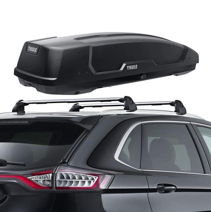 EDGE ROOF CROSS BARS & THULE ROOF BOX FORCE XT SPORT BLACK MATTE