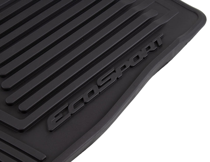 ECOSPORT RUBBER FLOOR MATS FRONT, BLACK WITH ECOSPORT LOGO, 2013-2017