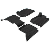 RANGER 01/2012-06/2022 RUBBER FLOOR MATS FRONT AND REAR,BLACK