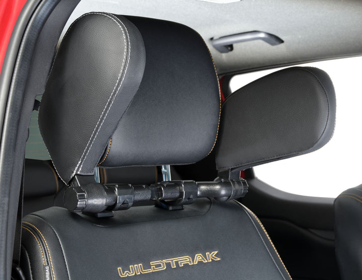 ACV* SLEEPING HEADREST BLACK PVC LEATHER WITH SILVER PIPING