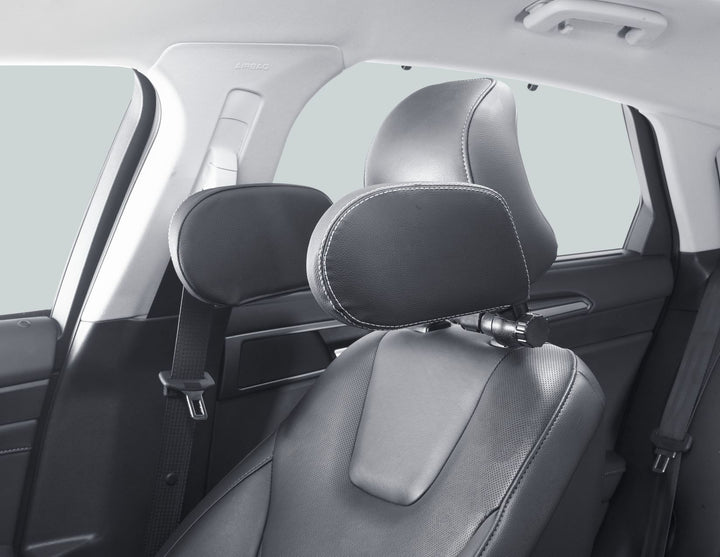 ACV* SLEEPING HEADREST BLACK PVC LEATHER WITH SILVER PIPING