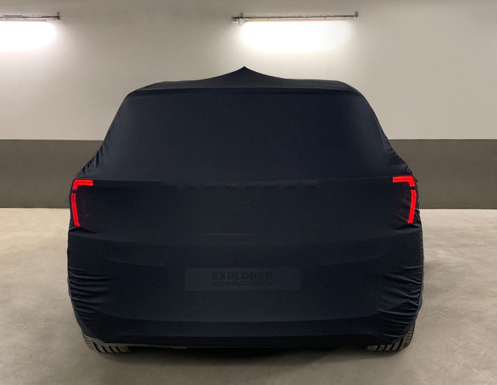 ALL-ELECTRIC EXPLORER PREMIUM PROTECTIVE COVER BLACK WITH WHITE FORD OVAL AND EXPLORER LOGO