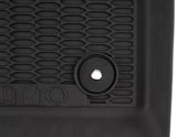 MUSTANG FRONT & REAR RUBBER FLOOR MATS, BLACK WITH LOGO, 2015 - 2018
