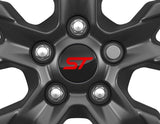 CENTER CAP BUTTON TYPE,GLOSS BLACK,WITH RED ST LOGO