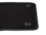 FIESTA VELOUR FLOOR MATS FRONT, BLACK WITH METAL GREY STITCHING, 2012 - 2017