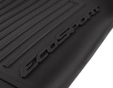ECOSPORT RUBBER FLOOR MATS IN TRAY STYLE WITH RAISED EDGES, FRONT, BLACK WITH ECOSPORT LOGO, 2017 - ONWARD