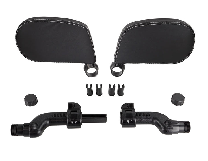 ACV* SLEEPING HEADREST BLACK PVC LEATHER WITH SILVER PIPING
