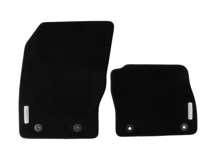 FOCUS VELOUR FRONT FLOOR MATS BLACK WITH LOGO 2011-2018