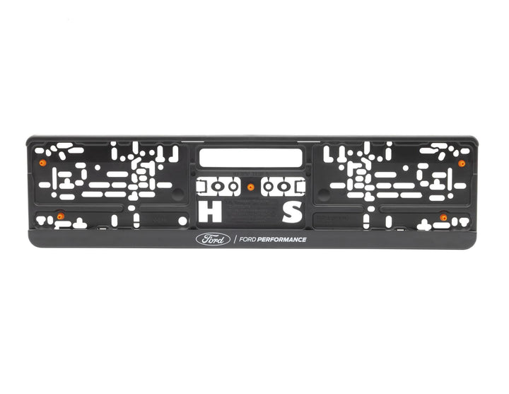 Ford Performance Number Plate Holder Kit Front & Rear Black With White Logo Set Of 2