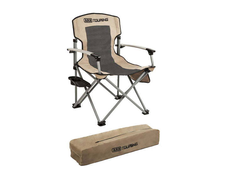 ARB* CAMPING CHAIR WITH CARRY BAG,BLACK AND BEIGE