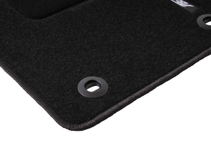 FIESTA FRONT & REAR CARPET FLOOR MATS BLACK WITH LOGO 2008-2011