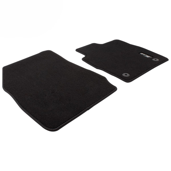 FIESTA FRONT BLACK VELOUR FLOOR MATS WITH LOGO 2012-2019