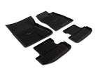 MUSTANG FRONT & REAR RUBBER FLOOR MATS, BLACK WITH LOGO, 2015 - 2018