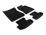 MUSTANG FRONT & REAR RUBBER FLOOR MATS, BLACK WITH LOGO, 2015 - 2018