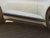 MUSTANG FORD PERFORMANCE TRI-BAR SIDE STRIPES WITH MUSTANG LETTERING, MATT BLACK