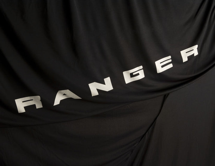 RANGER SAFAR* PREMIUM PROTECTIVE COVER BLACK WITH WHITE FORD OVAL AND RANGER LOGO