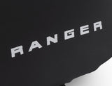 RANGER SAFAR* PREMIUM PROTECTIVE COVER BLACK WITH WHITE FORD OVAL AND RANGER LOGO