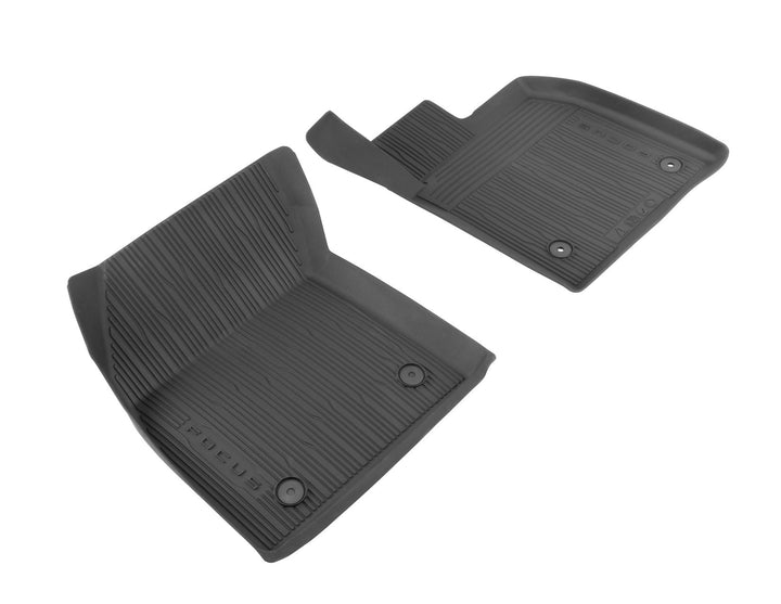 FOCUS RUBBER FLOOR MATS IN TRAY STYLE WITH RAISED EDGES, FRONT, BLACK, 2018 - ONWARD