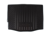 FOCUS 5 DOORS HATCHBACK WITH SPARE WHEEL, REAR RUBBER BOOT LINER, BLACK WITH FOCUS LOGO, 2011 - 2018