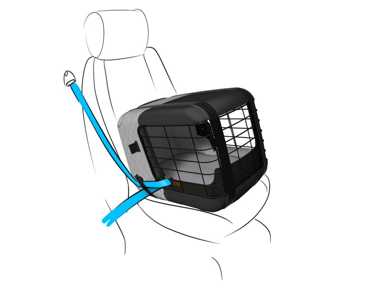4PETS®* CAREE TRANSPORT BOX FOR CATS AND DOGS TO BE SECURELY FIXED ONTO MOST PASSENGER SEATS