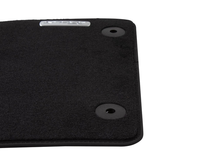 FOCUS VELOUR FLOOR MATS FRONT, BLACK WITH FOCUS LOGO, 2011 - 2015