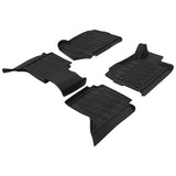 RANGER 01/2012-06/2022 RUBBER FLOOR MATS FRONT AND REAR,BLACK
