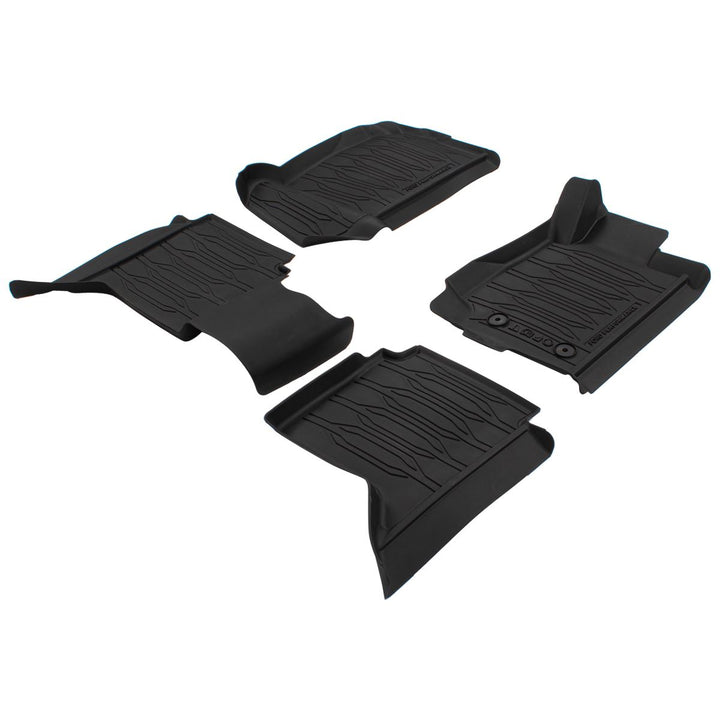 RANGER 01/2012-06/2022 RUBBER FLOOR MATS FRONT AND REAR,BLACK