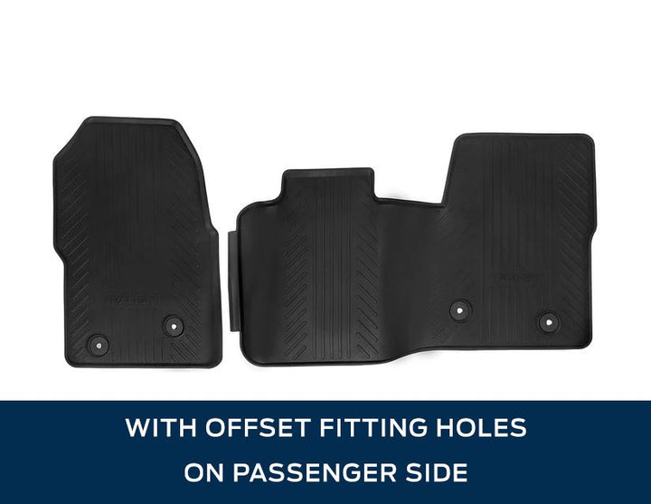 TRANSIT CUSTOM & TRANSIT RUBBER FLOOR MATS FRONT, BLACK, MANUAL TRANSMISSION ONLY