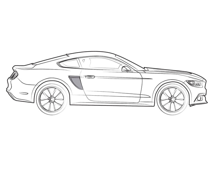 MUSTANG 03/2018-03/2023 BODY SIDE SCOOP KIT MATTE BLACK