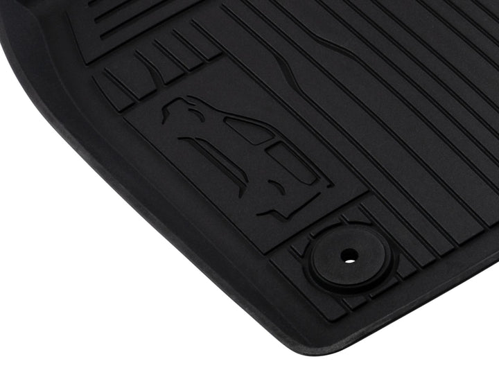 RUBBER FLOOR MATS FRONT, BLACK