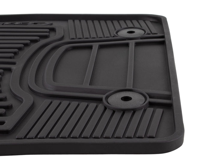 ECOSPORT RUBBER FLOOR MATS FRONT, BLACK WITH ECOSPORT LOGO, 2013-2017