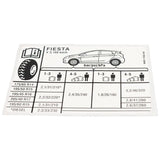 FIESTA MK7 VEHICLE INFORMATION DECAL 2008-2009