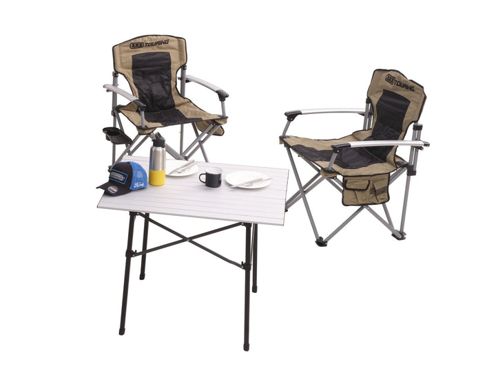 ARB* CAMPING CHAIR WITH CARRY BAG,BLACK AND BEIGE