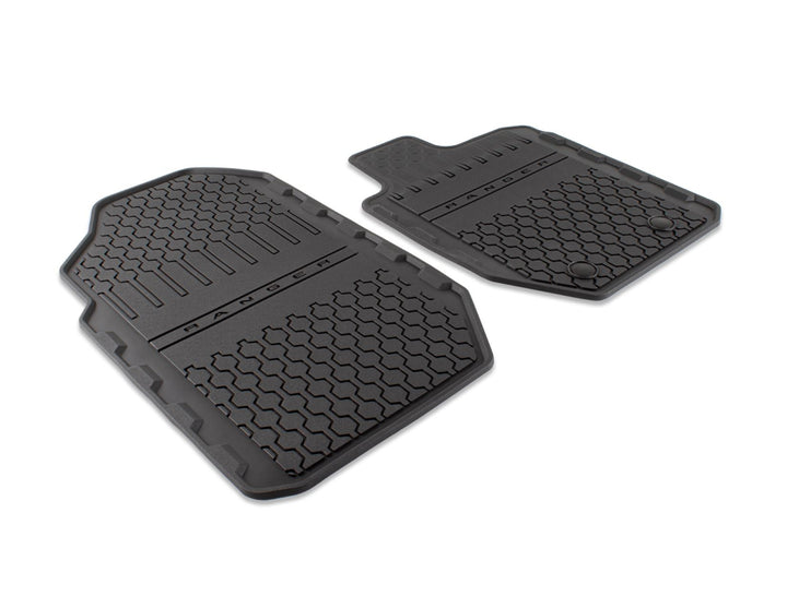 RANGER DOUBLE CAB RUBBER FLOOR MATS FRONT AND REAR, BLACK WITH RANGER LOGO, 2012 - ONWARD
