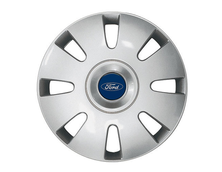 SET OF 4 SILVER WHEEL COVER TRIMS. FITS 16