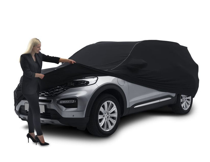 EXPLORER PREMIUM PROTECTIVE COVER BLACK, WITH WHITE LINER AND WHITE FORD OVAL