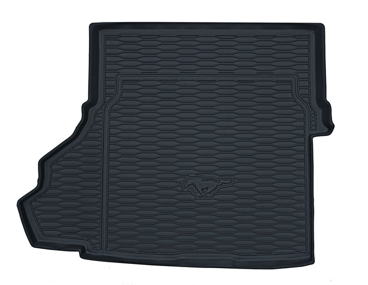 MUSTANG ECOBOOST GT REAR RUBBER BOOT LINER MAT BLACK WITH LOGO 2015- ONWARDS