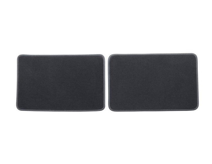 FOCUS PREMIUM VELOURS FLOOR MATS REAR, BLACK WITH GREY STITCHING